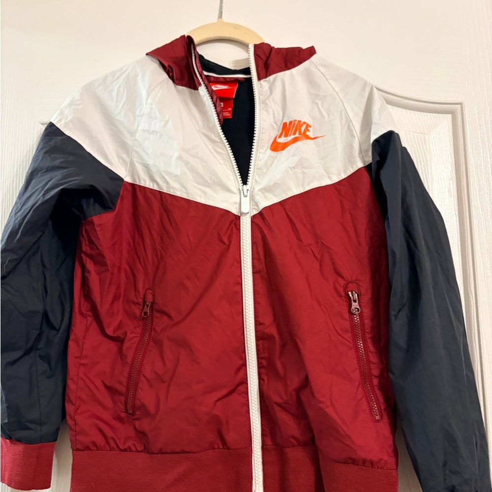 Nike Kids Red and White windbreaker